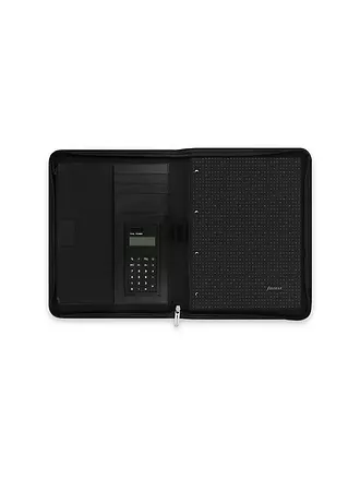 FILOFAX | Folio en microfibre avec fermeture éclair et calculatrice noir |